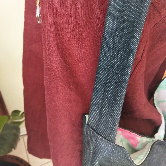 Origami Japanese Denim bag. Boho Denim tote.  Denim Hobo Bag, Azuma bag Cross bo - Picture 5 of 7